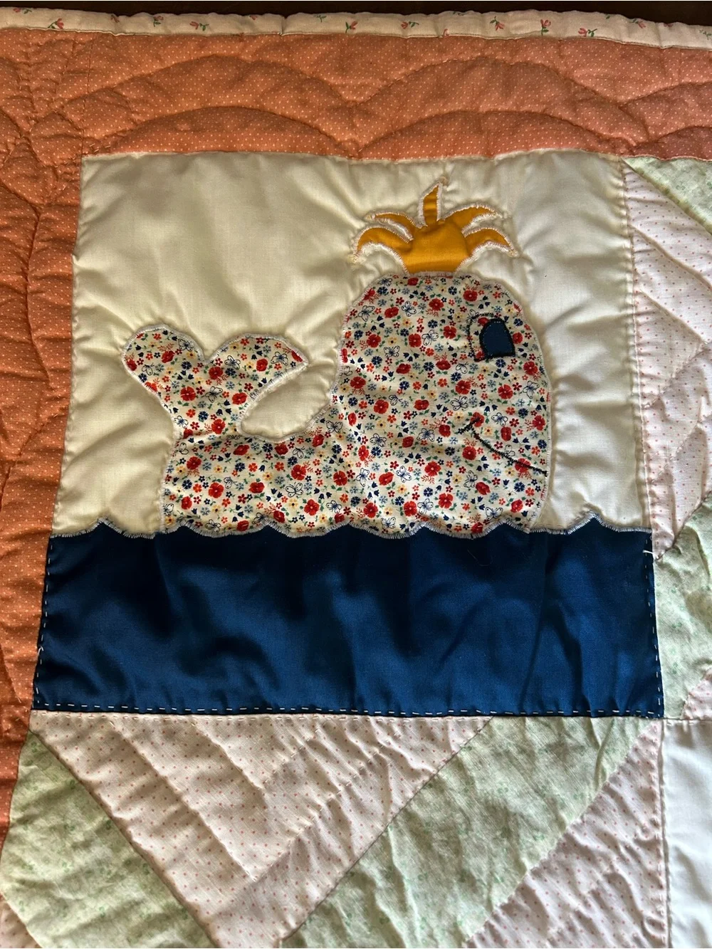 Vintage Handmade Baby Quilt